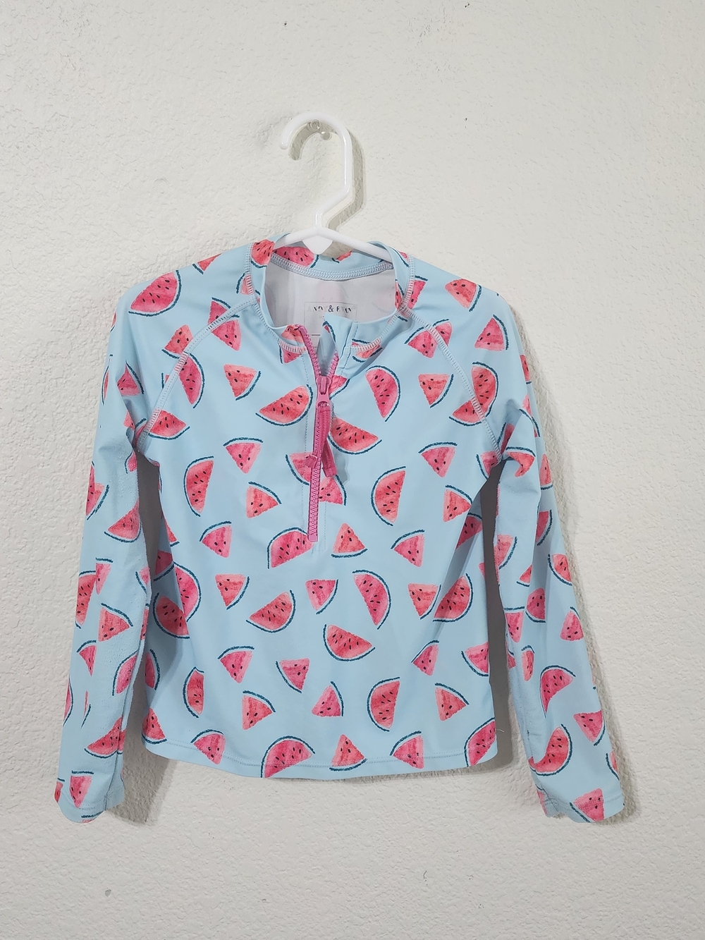 Andy & Evan Girls' 5 Watermelon Print Rashguard Swim Top